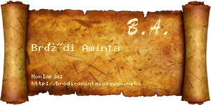 Bródi Aminta névjegykártya